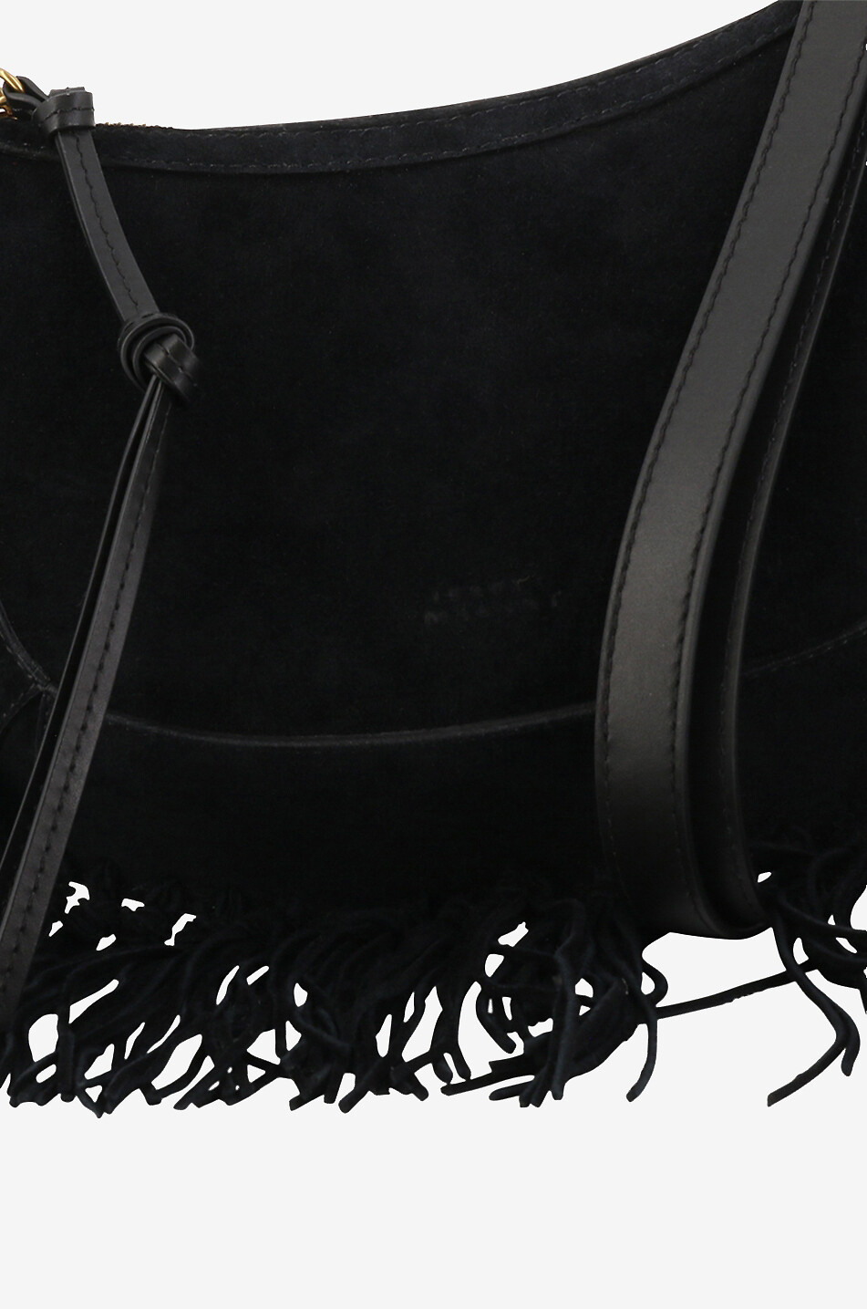ISABEL MARANT Sac porté épaule en daim à franges Oskan Moon Femme NOIR 5