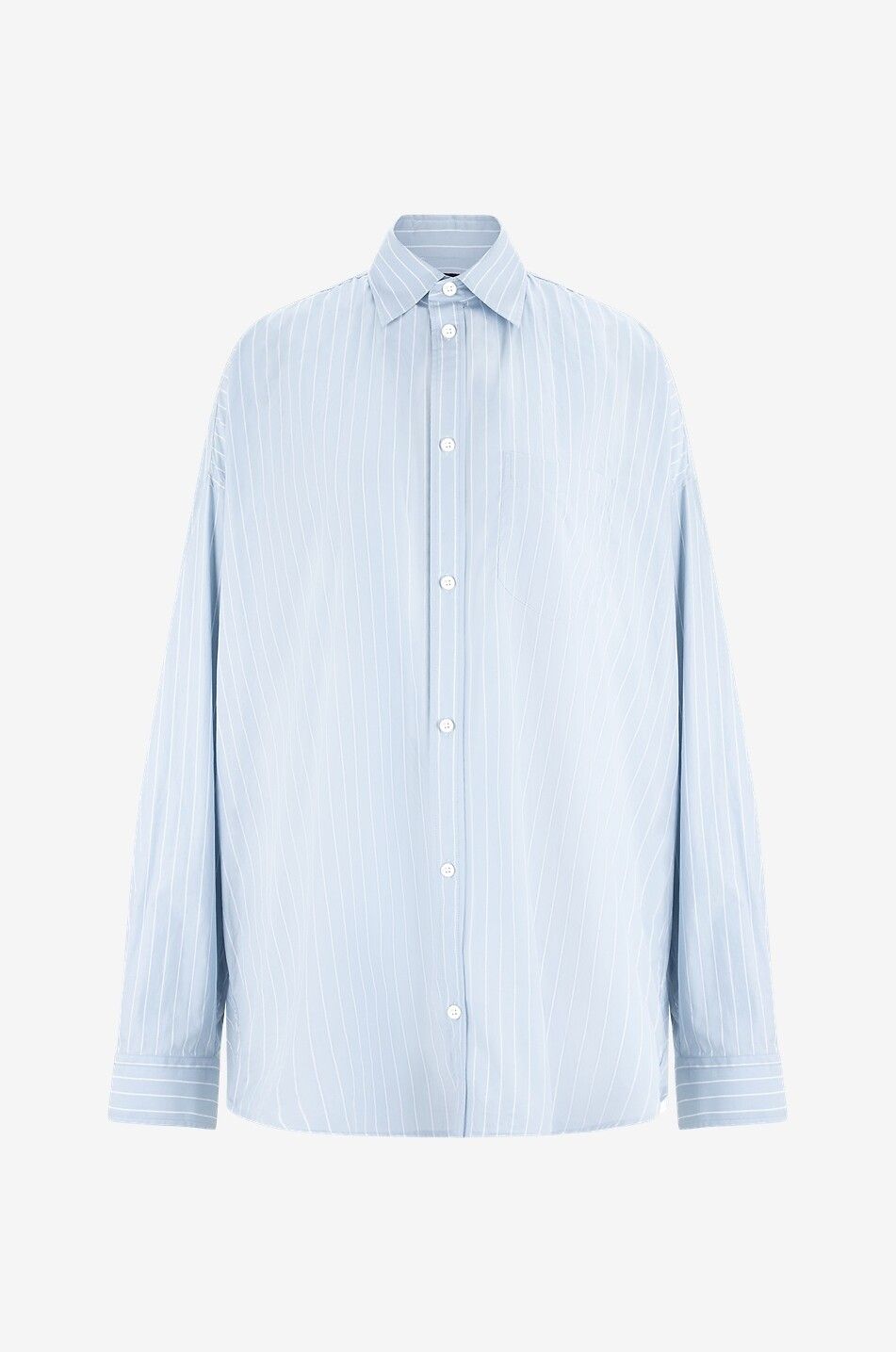 Cocoon striped logo printed oversize shirt