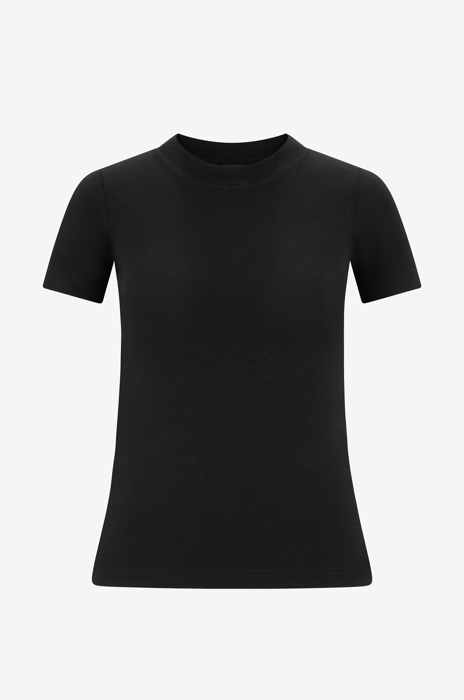 Fitted crystal logo adorned short-sleeved T-shirt