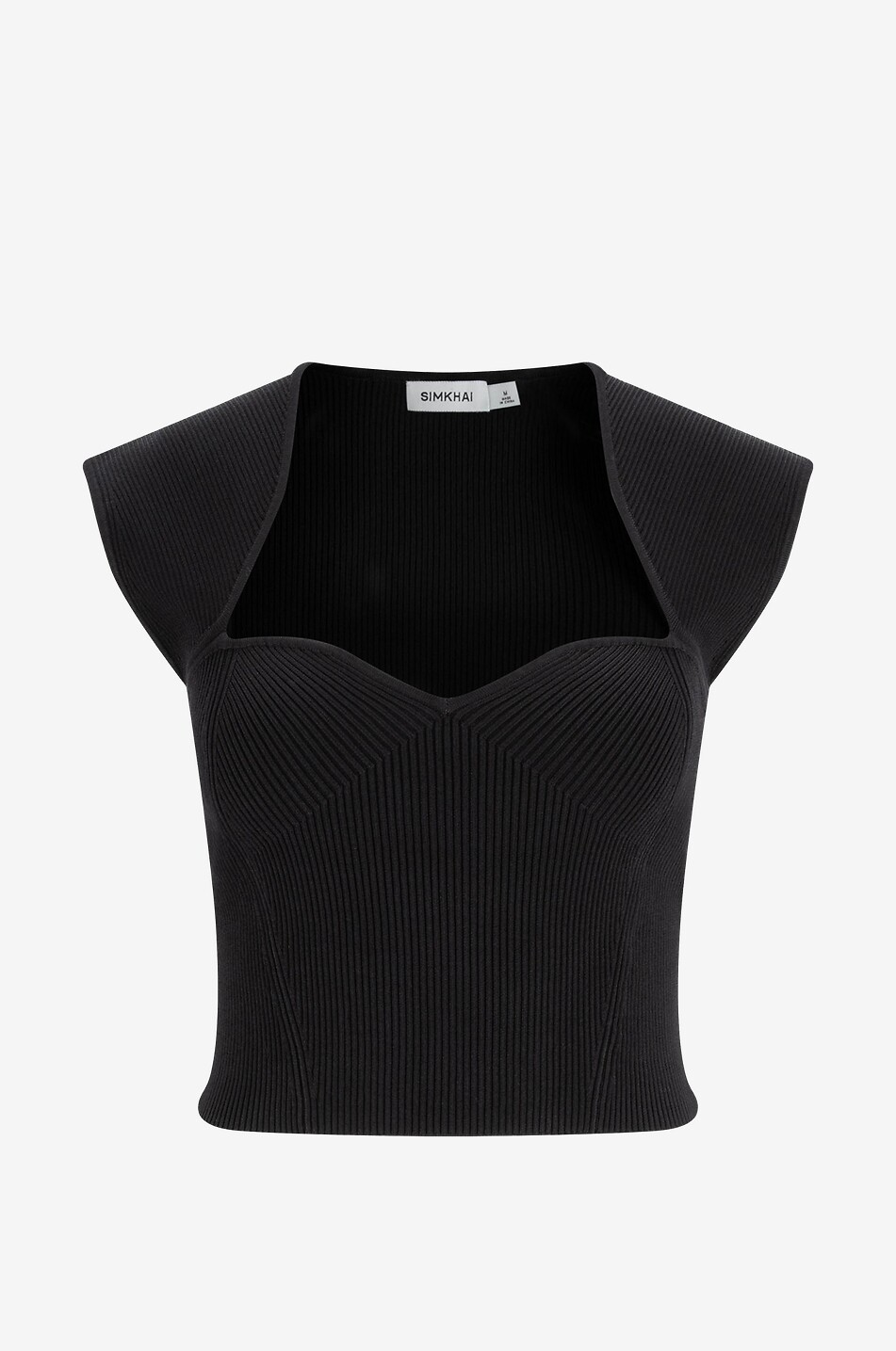 SIMKHAI Abia cropped knit top Women BLACK 1