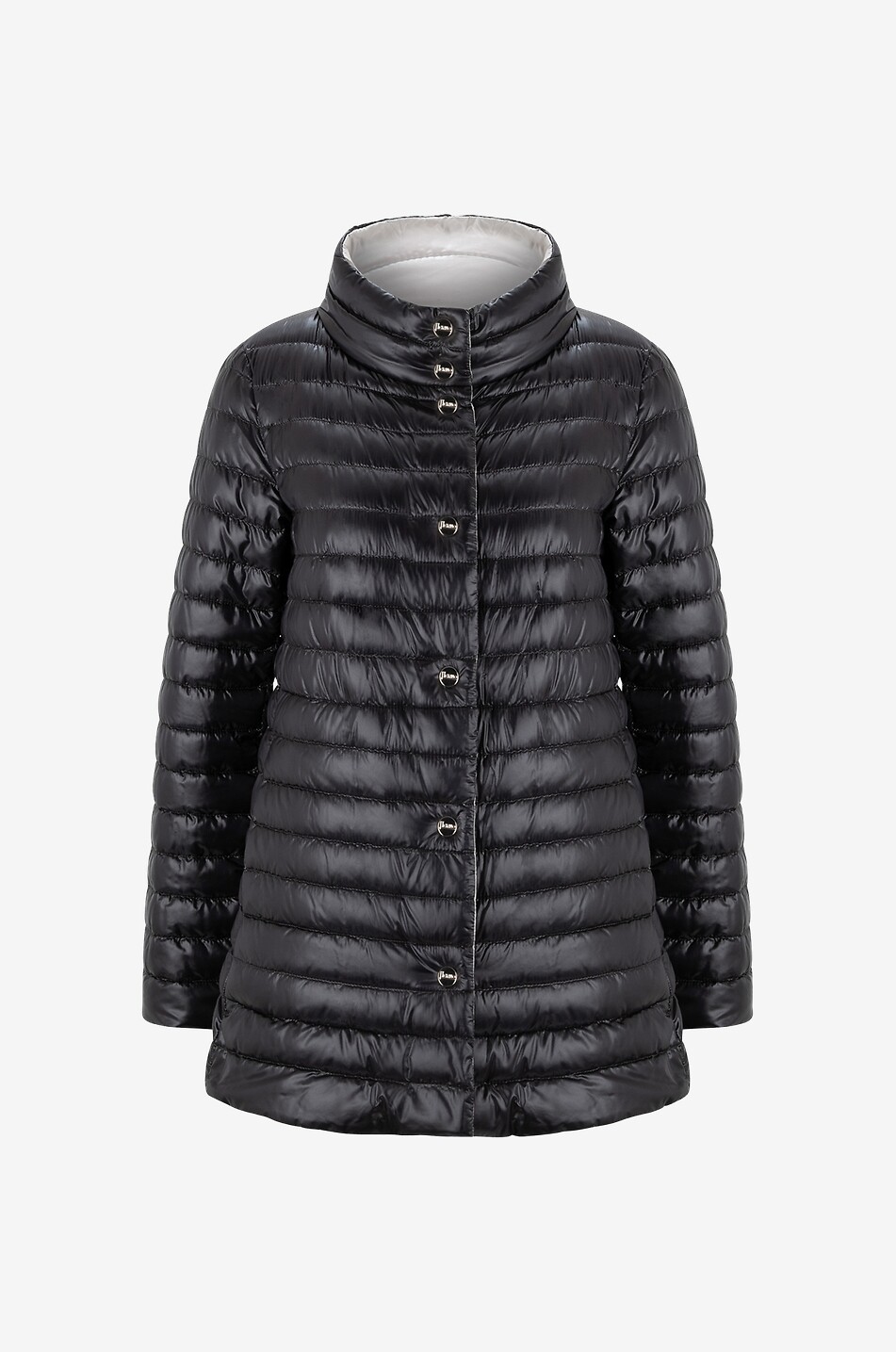 Ultralight reversible A-line down jacket