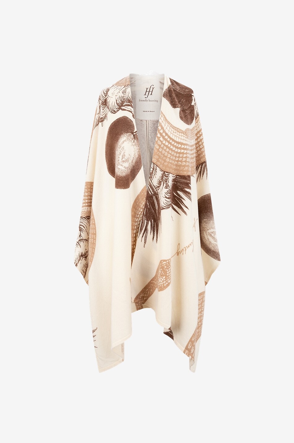 FRIENDLY HUNTING Garden Eden cashmere shawl Women BROWN 1