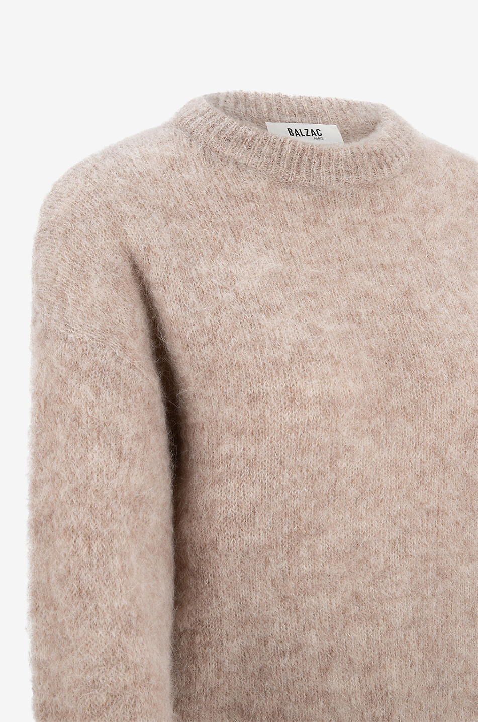 BALZAC PARIS Pull à col rond en mohair Doudou Femme BEIGE 3
