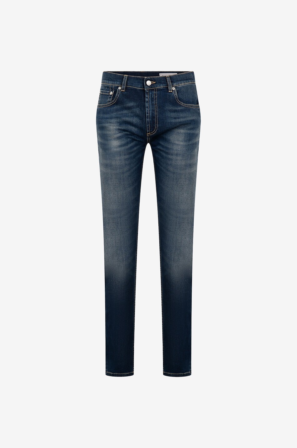 Ausgewaschene bestickte Slim-Fit-Jeans McQUEEN Graffiti