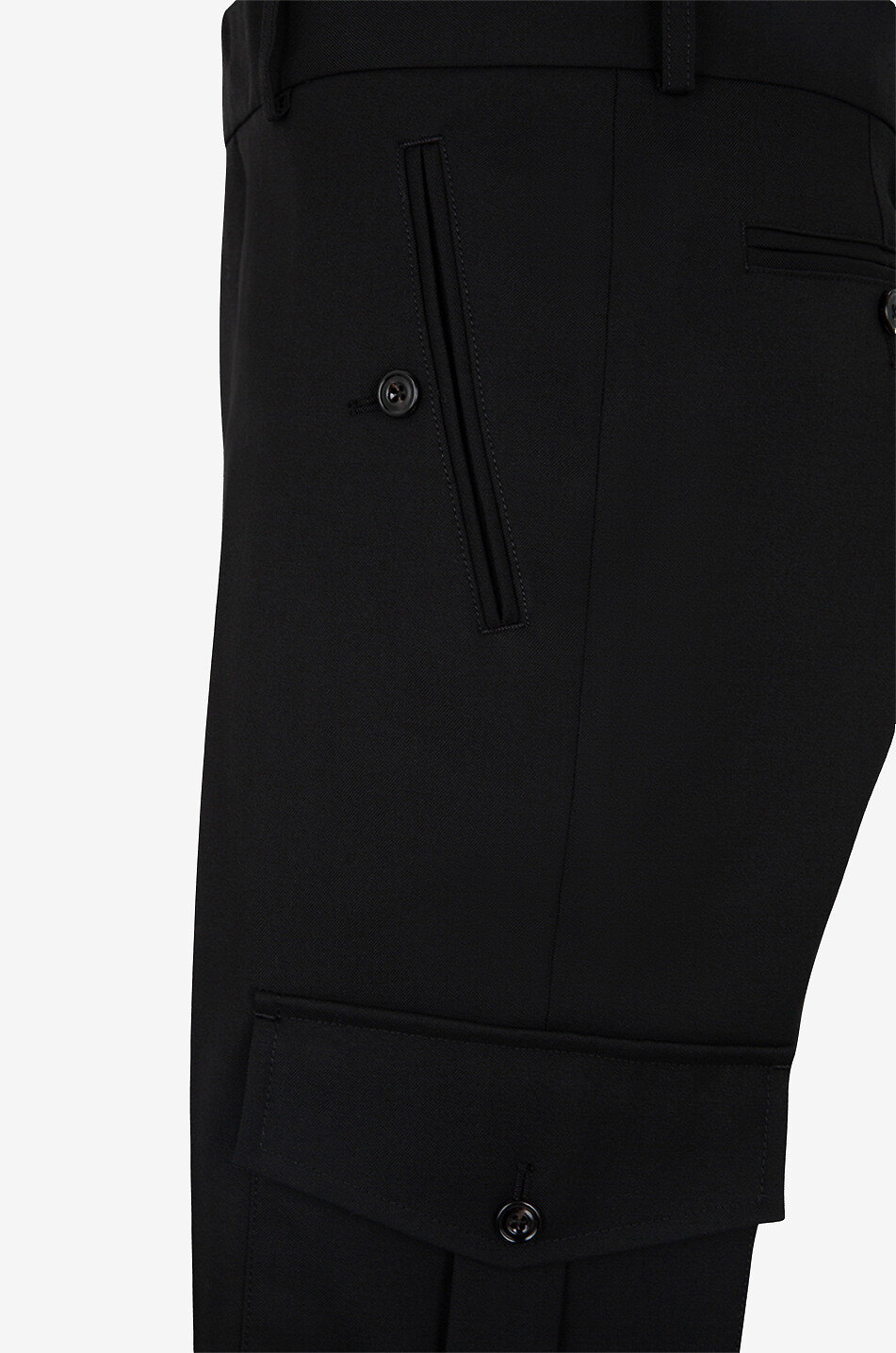 ALEXANDER McQUEEN Wool twill slim fit cargo trousers Men BLACK 3