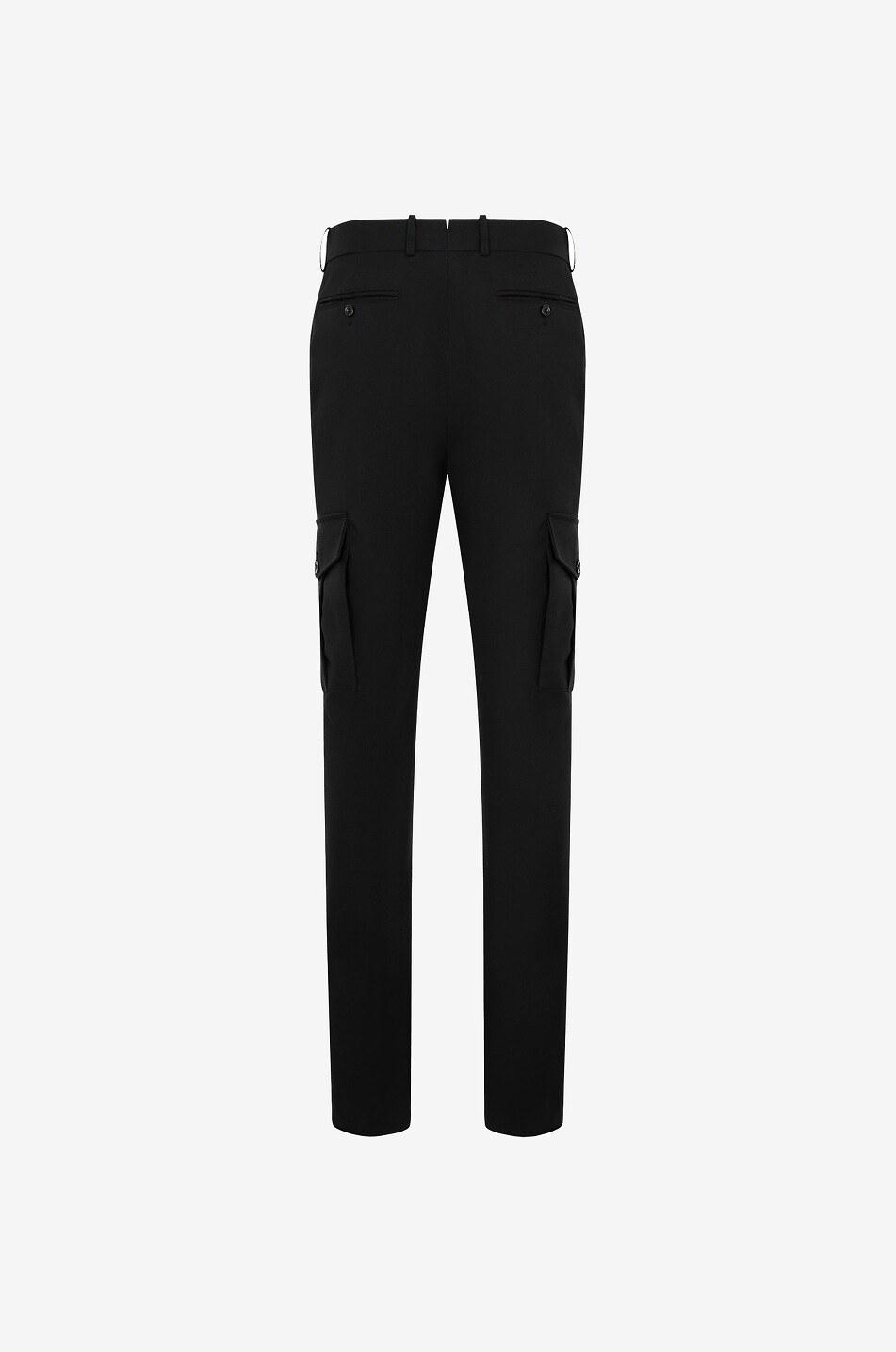ALEXANDER McQUEEN Wool twill slim fit cargo trousers Men BLACK 2