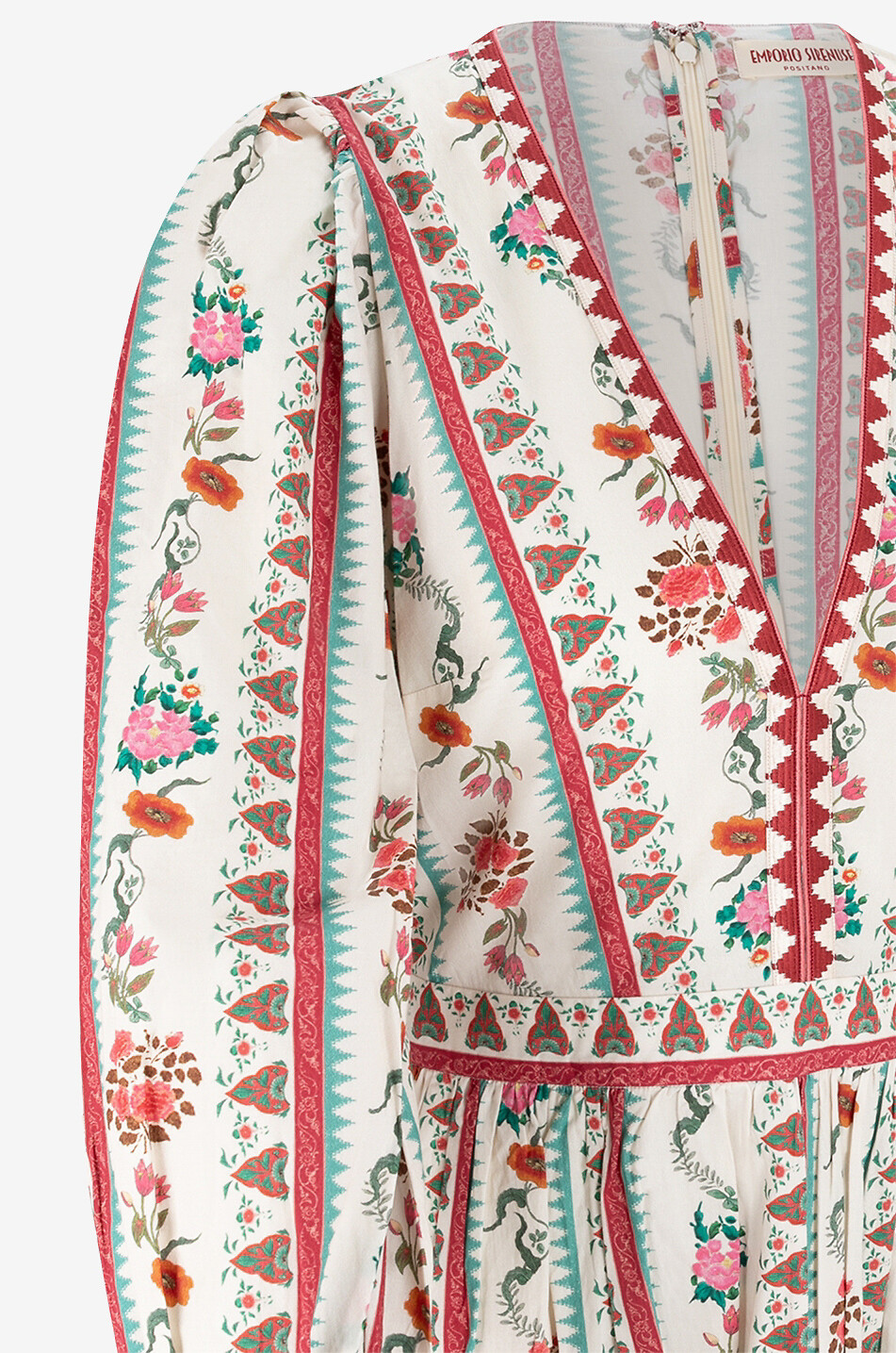 EMPORIO SIRENUSE POSITANO Midikleid aus Baumwolle Loretta Damen ROT 3
