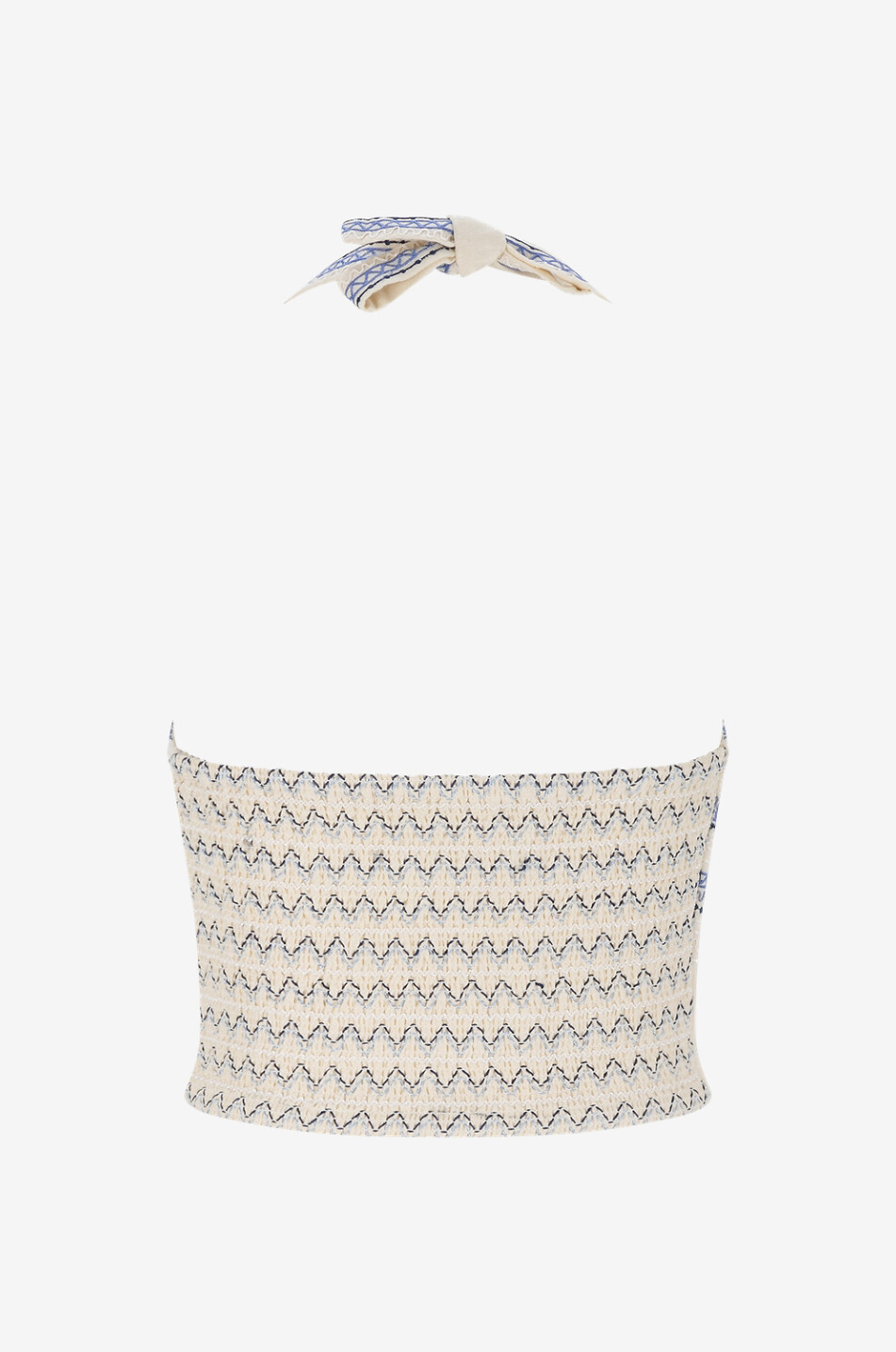 EMPORIO SIRENUSE POSITANO Elide linen and cotton halter neck top Women EGGSHELL 2