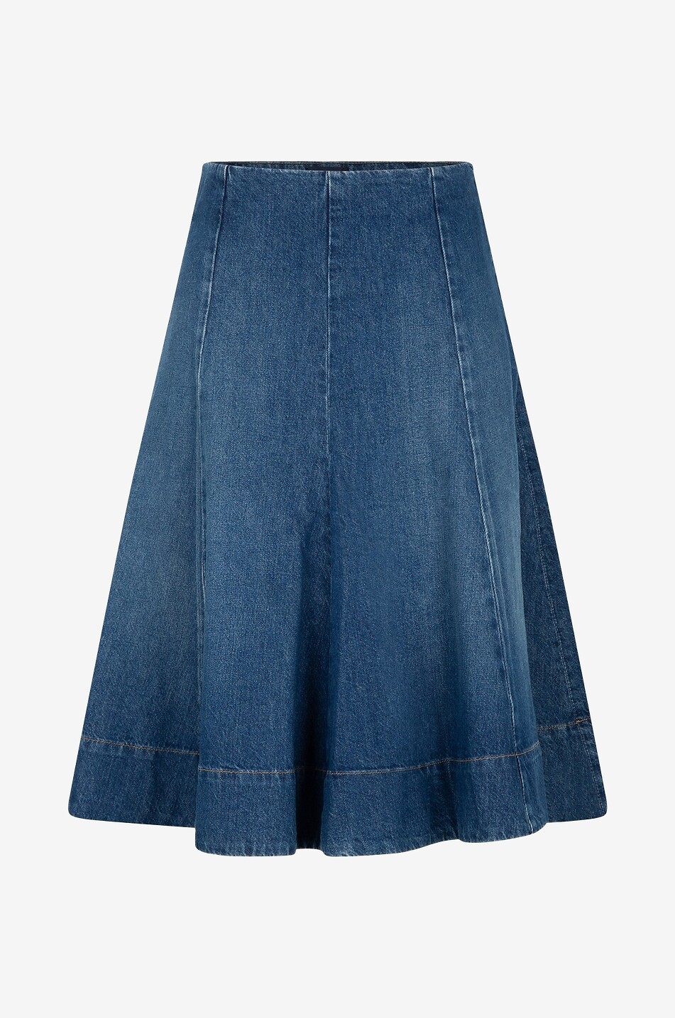 Ausgestellter Denim-Midirock The Lennox Archer