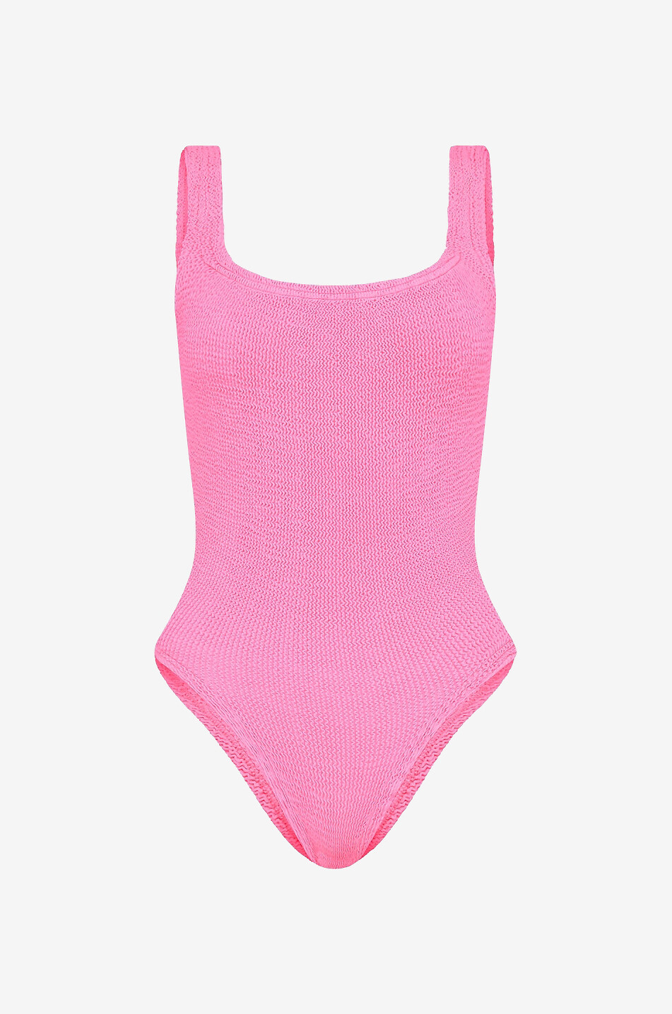 Einteiliger Badeanzug aus Seersucker Square Neck Swim
