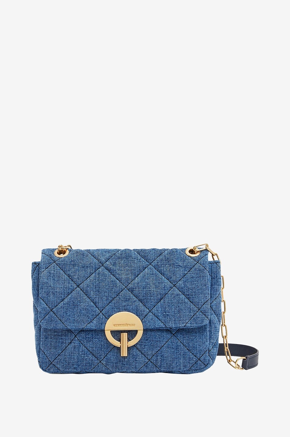 VANESSA BRUNO Sac porté épaule matelassé en lin Moon Femme BLEU 1