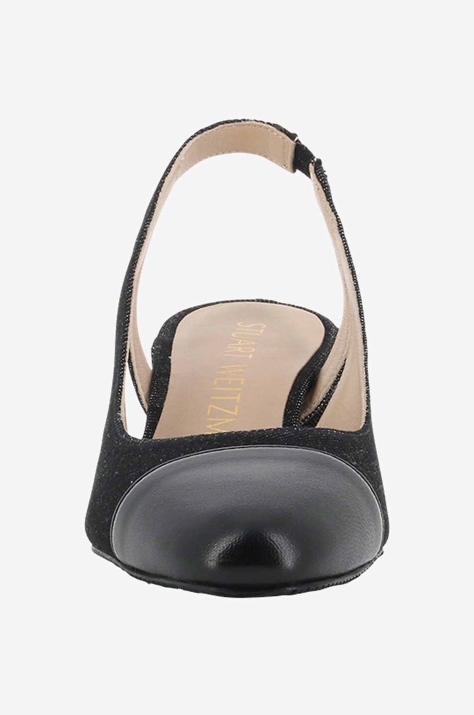 STUART WEITZMAN Escarpins à bride arrière en denim et cuir Sleek 50 Slingback Femme NOIR 2