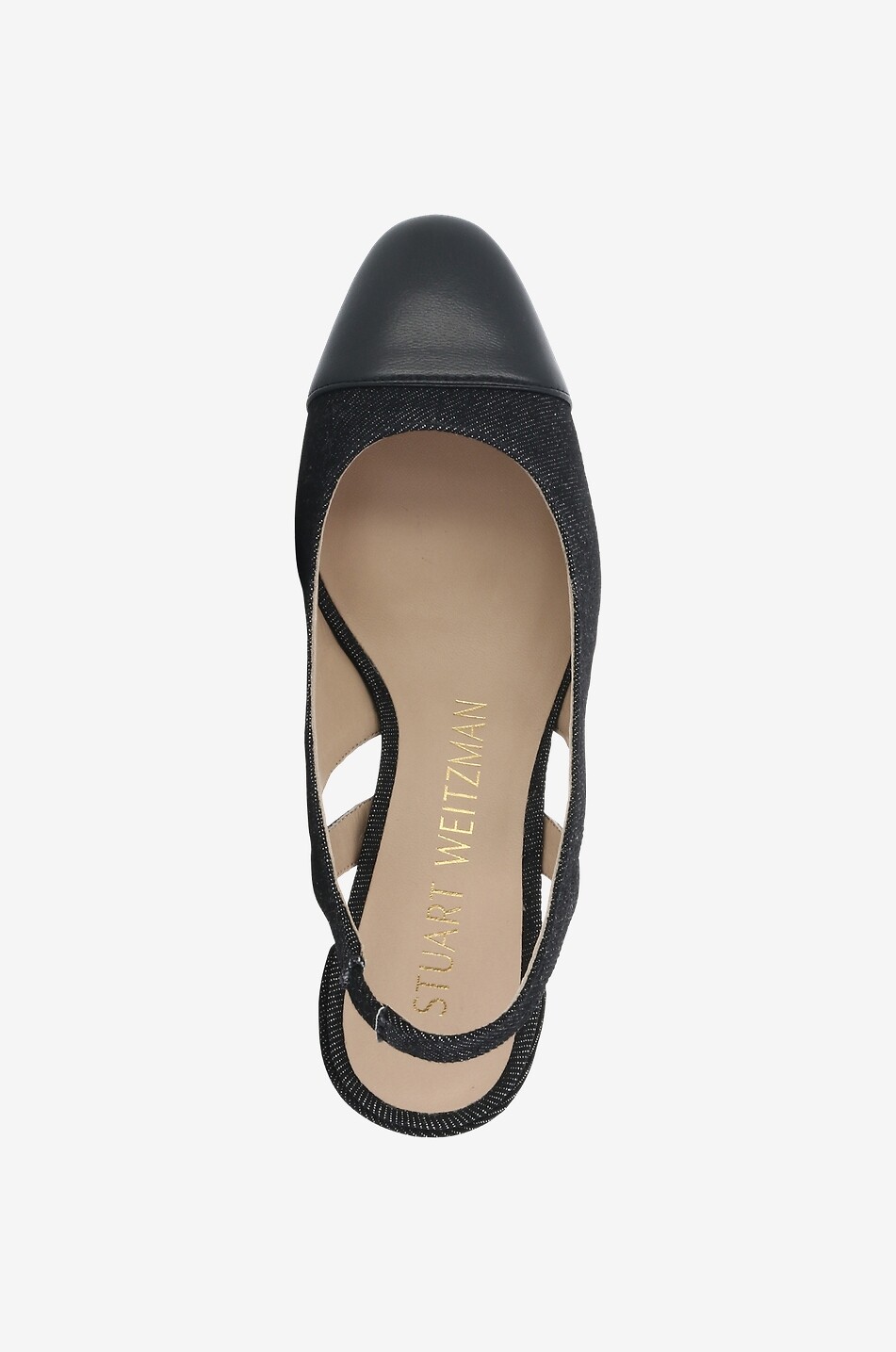 Escarpins à bride arrière en denim et cuir Sleek 50 Slingback