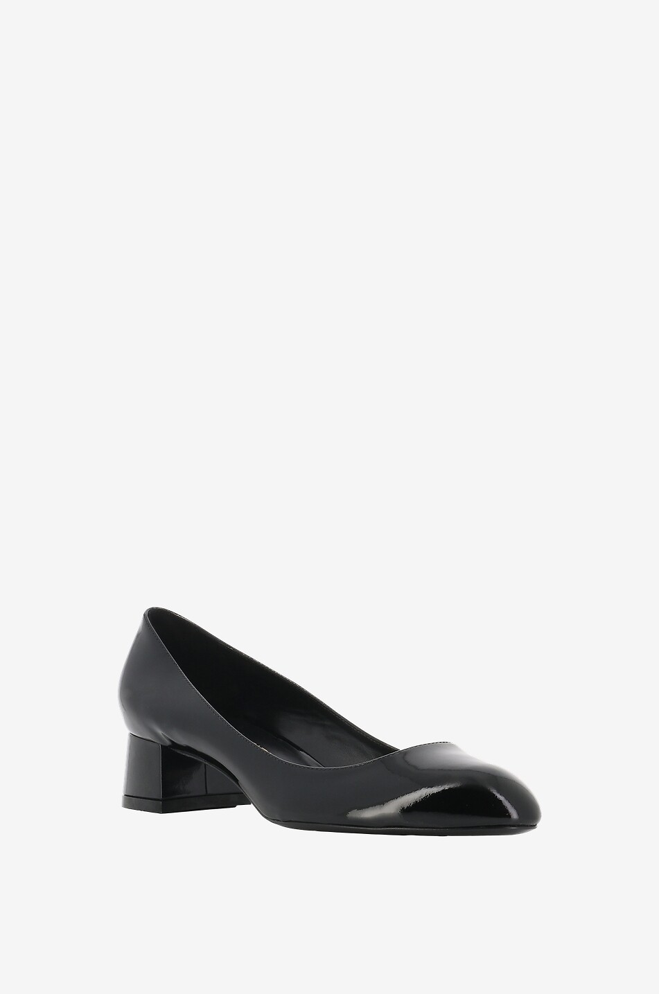 Black patent leather block heel pumps online