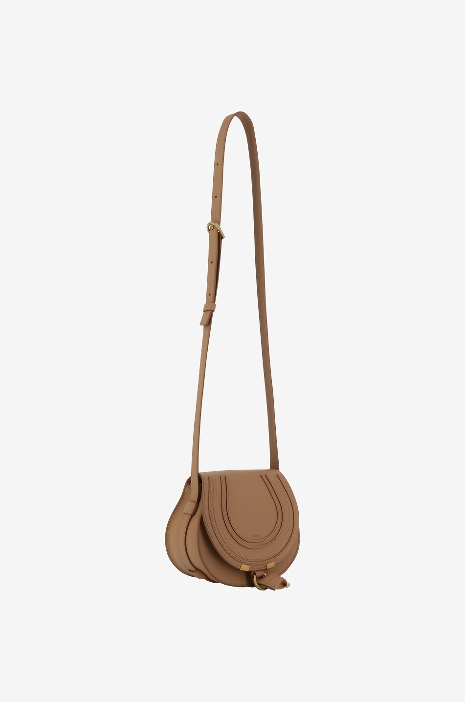 CHLOE Sac porté épaule en cuir grainé Marcie Small Femme Beige clair 2