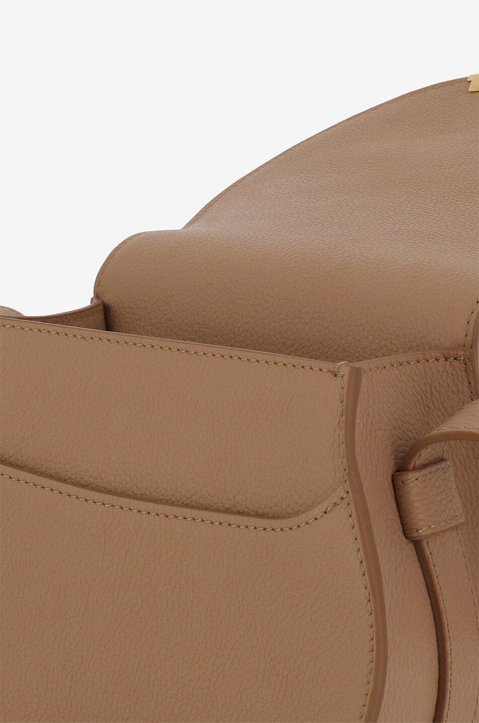 CHLOE Sac porté épaule en cuir grainé Marcie Small Femme Beige clair 5