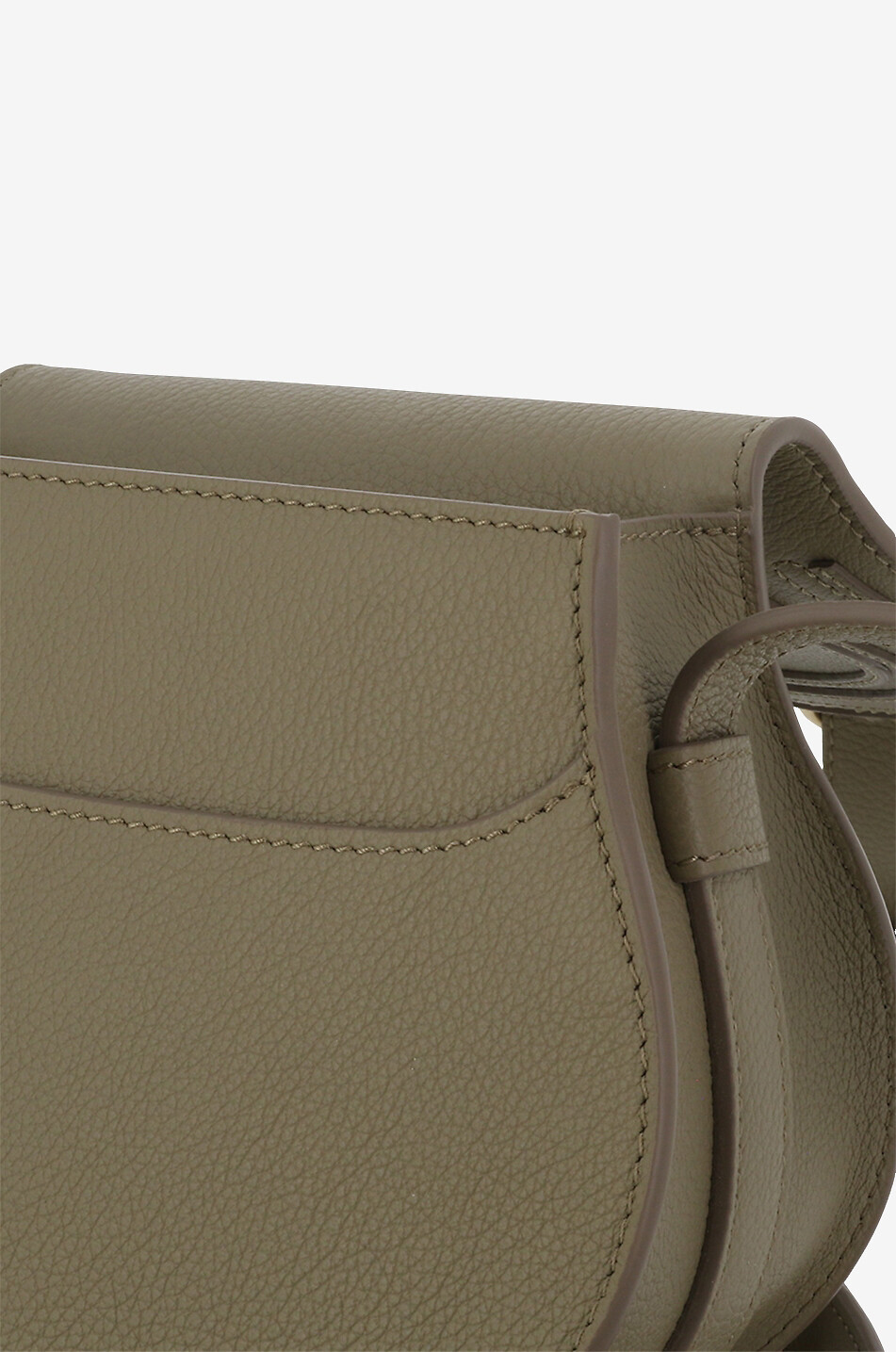 CHLOE Sac porté épaule en cuir grainé Marcie Small Femme KAKI 5