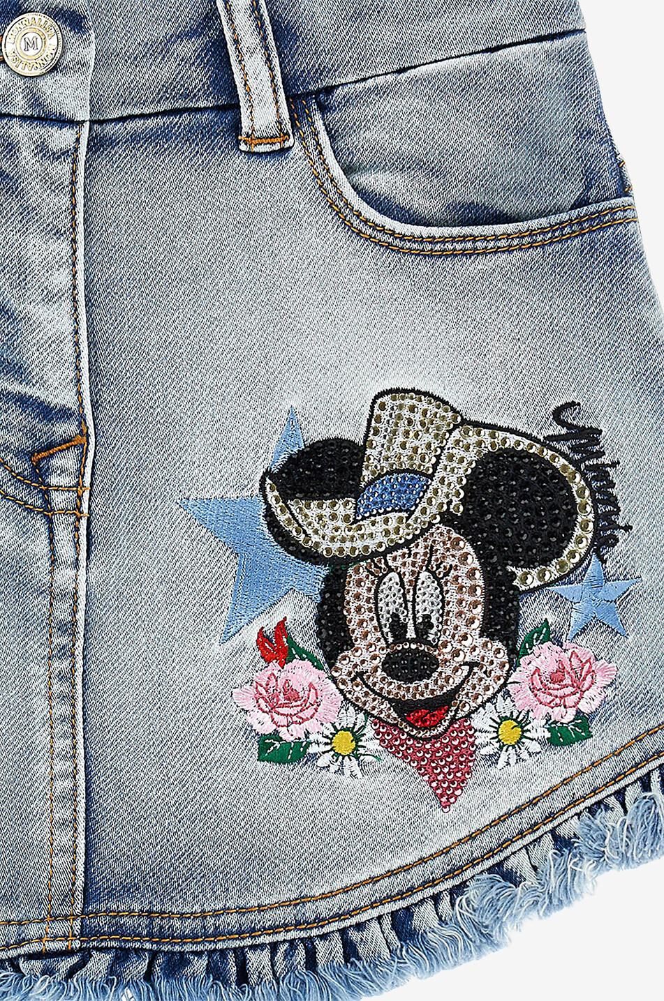 Jupe en denim à volants fille Cowgirl Minnie