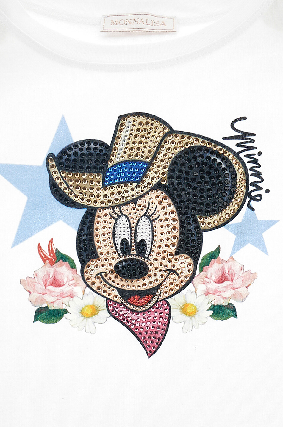 MONNALISA Mädchen-Kurzarm-T-Shirt Minnie Rodeo Mädchen WEISS 3