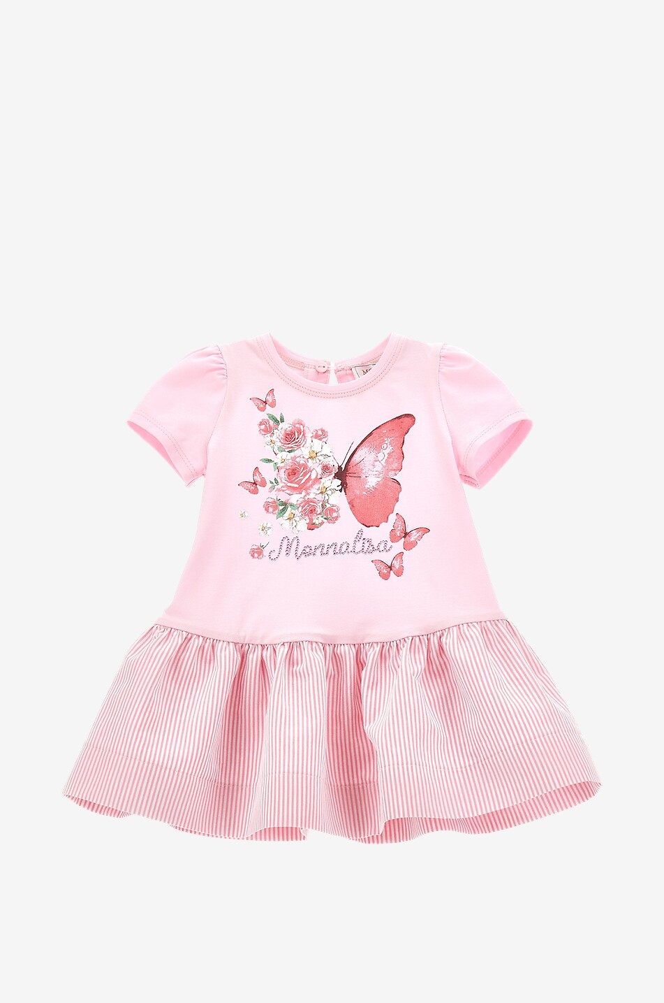 Free Time printed baby bi-material dress