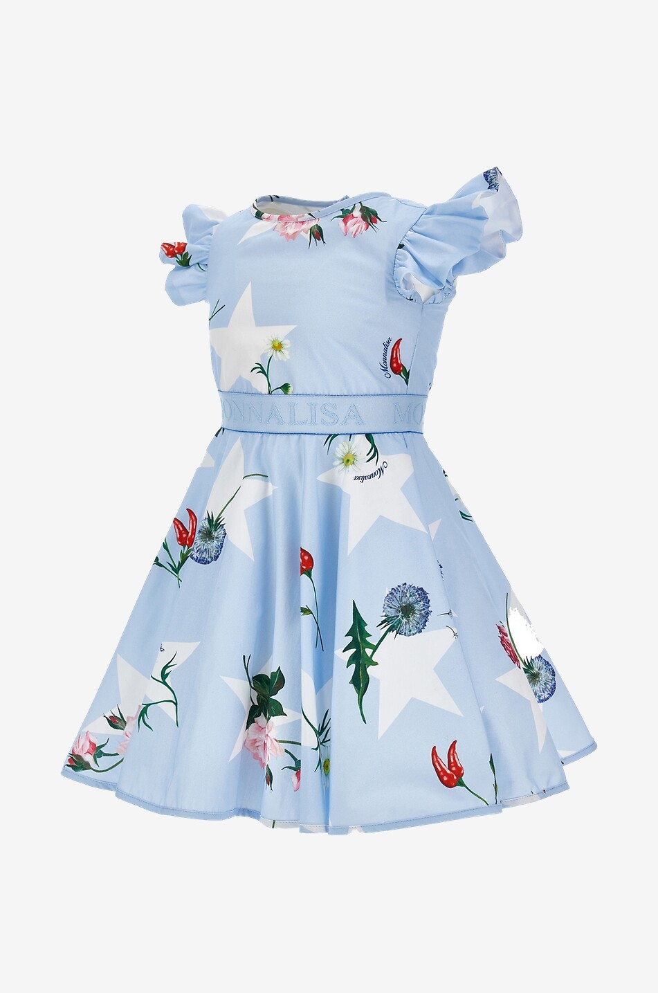 MONNALISA Robe fille en popeline St. Tropez Stars Fille BLEU CLAIR 3