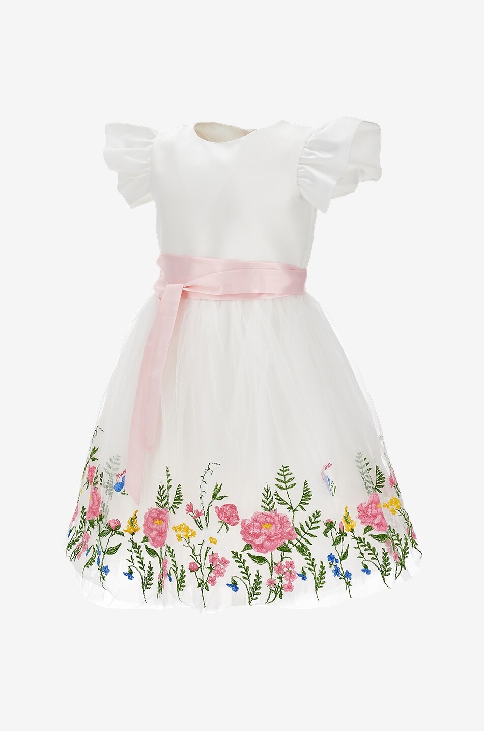 MONNALISA Robe fille en satin et tulle Princess Rasone Fille MULTICOLORE 3