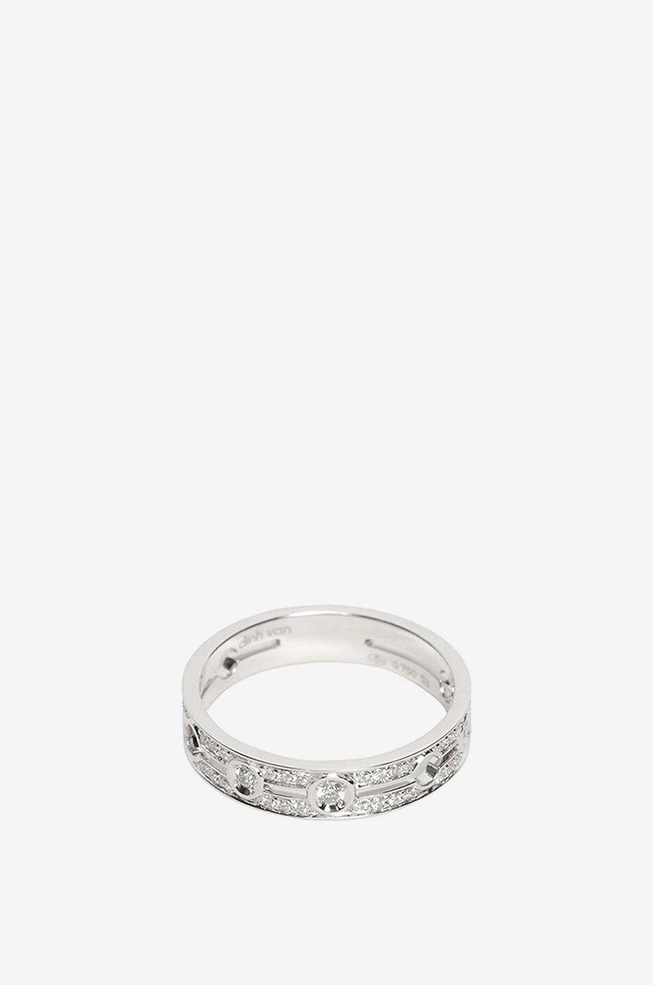 DINH VAN Pulse Petit Modèle white gold and diamond ring Women GREY 1