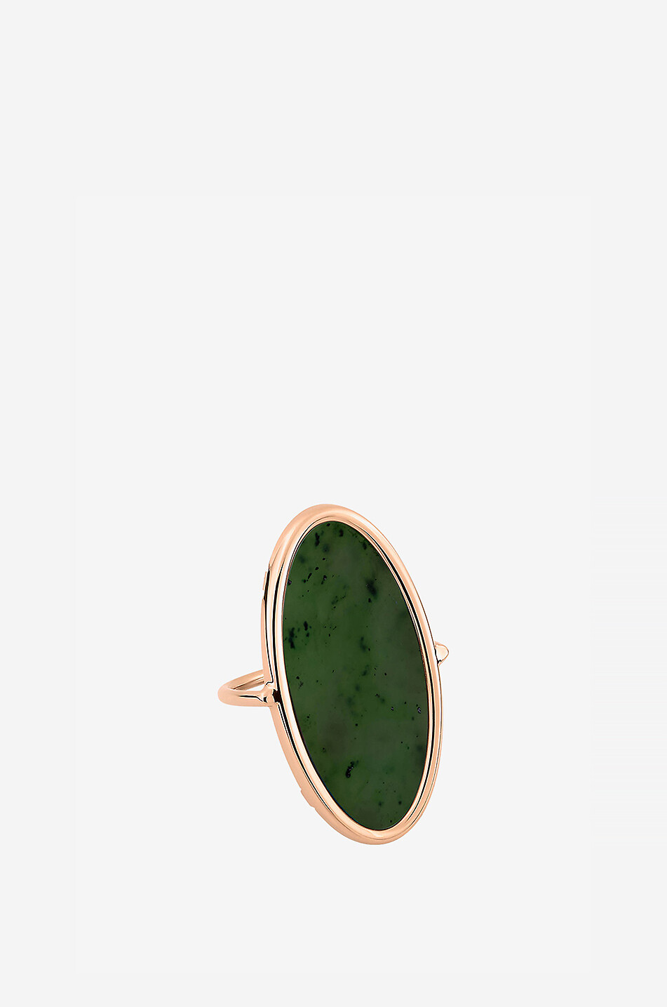 GINETTE NY Bague en or rose Ellipse Jade Femme VERT FONCÉ 1