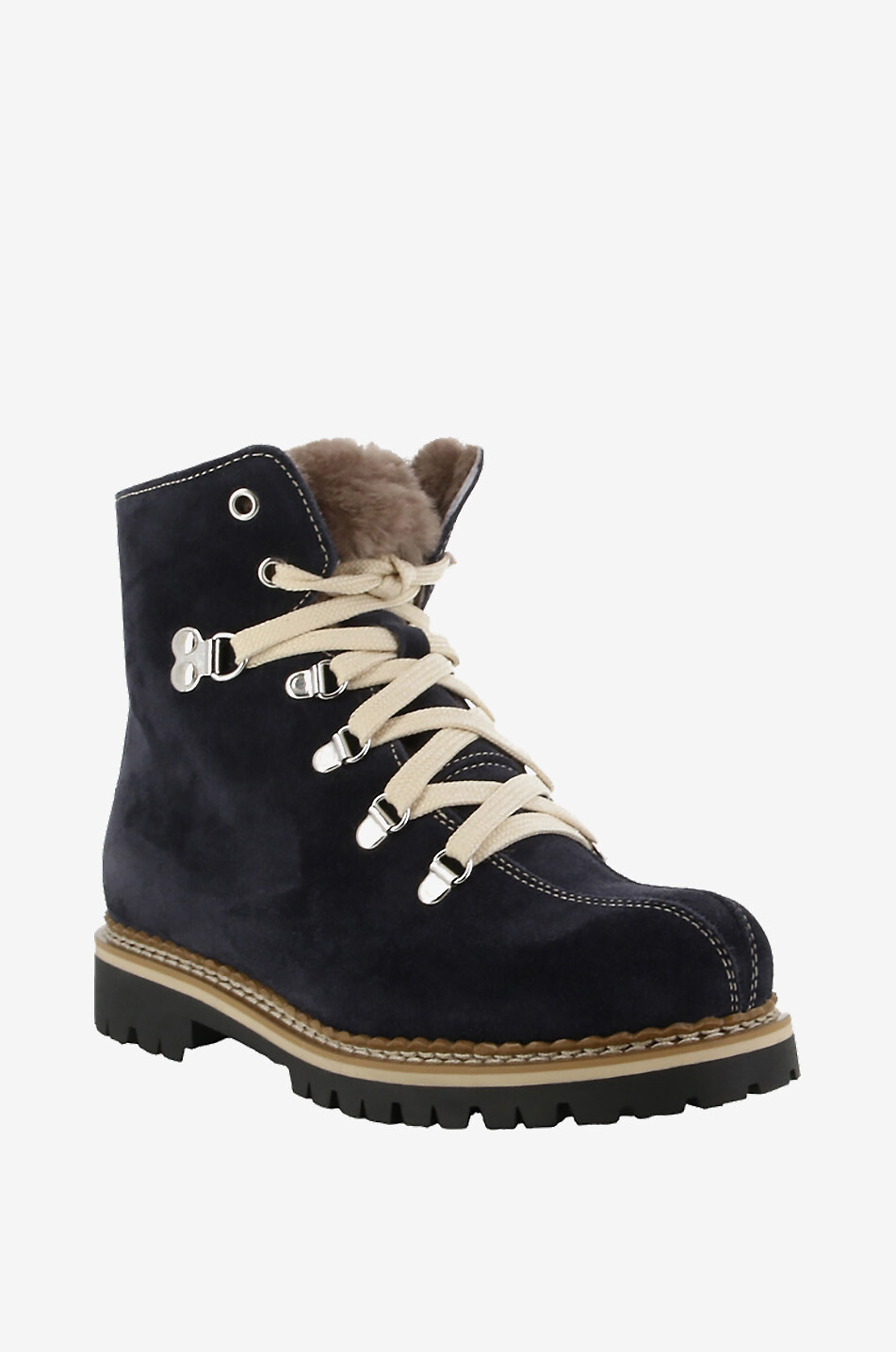 LA THUILE SRL Art. 962 warmly trimmed lace-up ankle boots Women BLUE 1