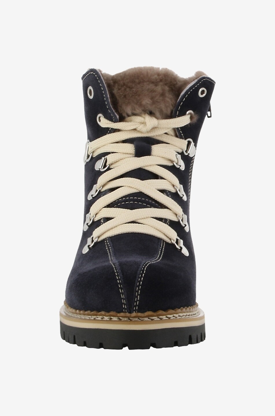 LA THUILE SRL Art. 962 warmly trimmed lace-up ankle boots Women BLUE 2