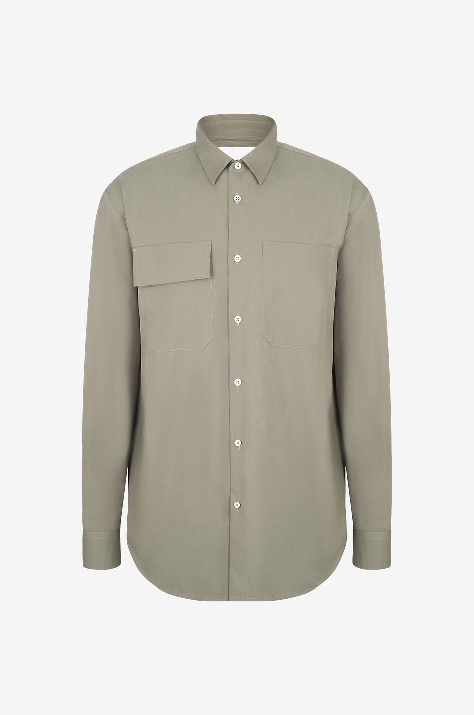 Bio-Baumwollhemd mit Patten- und aufgesetzter Tasche