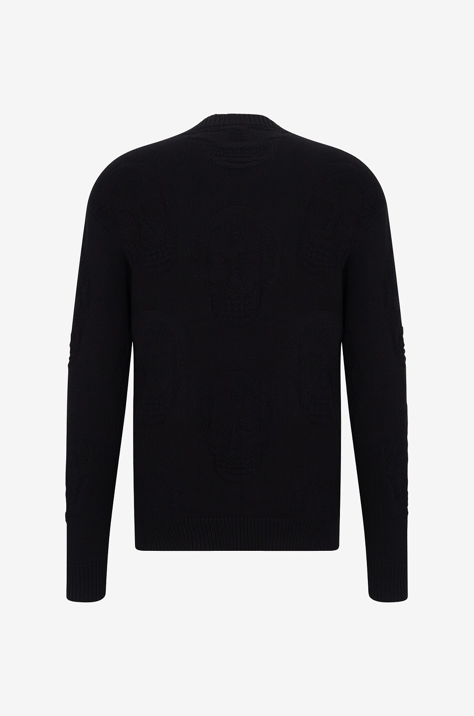 ALEXANDER McQUEEN Pull en coton à motifs Textured Skull Homme NOIR 2
