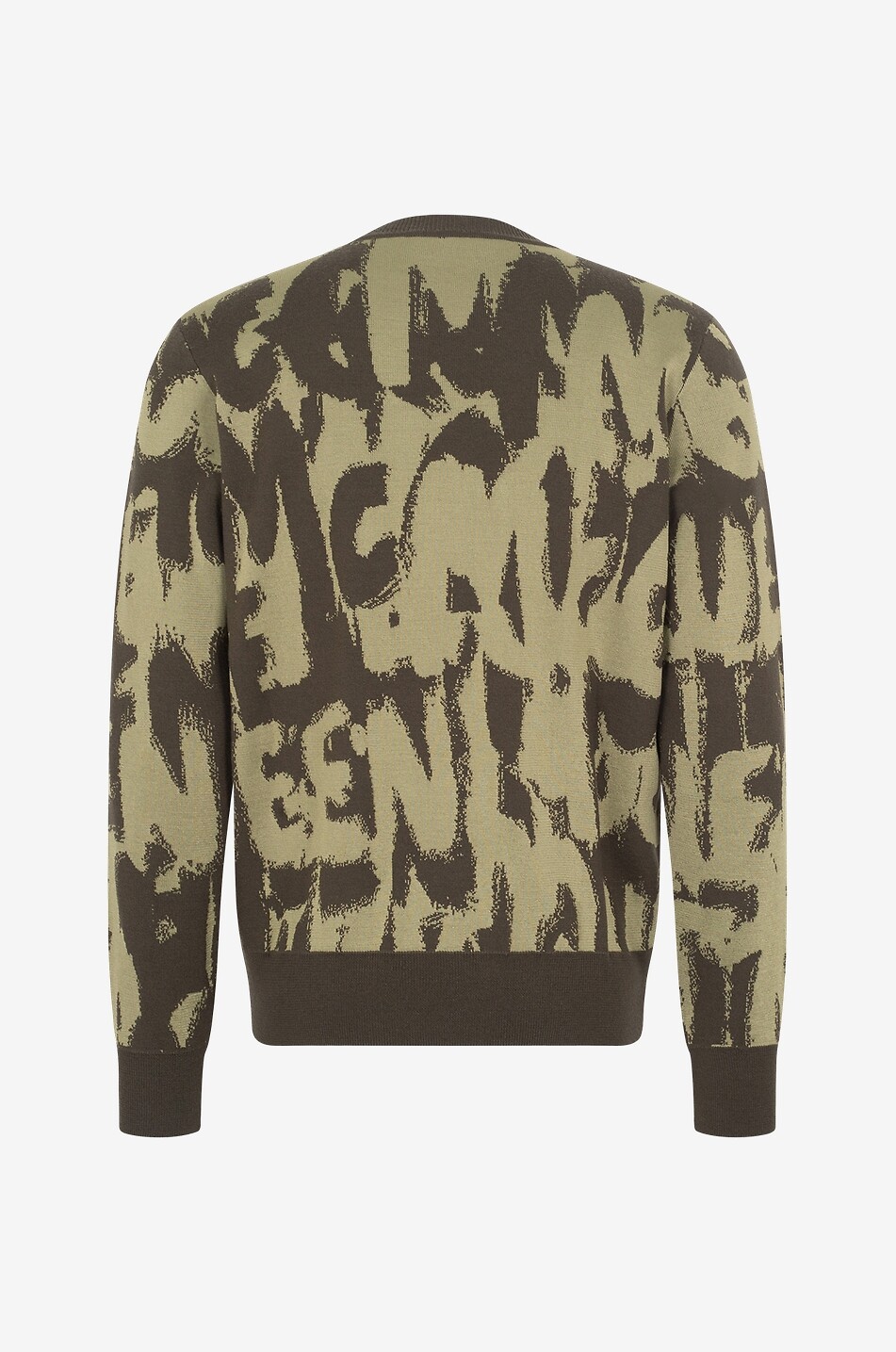 ALEXANDER McQUEEN Pull jacquard fin McQUEEN Graffiti Homme KAKI 2