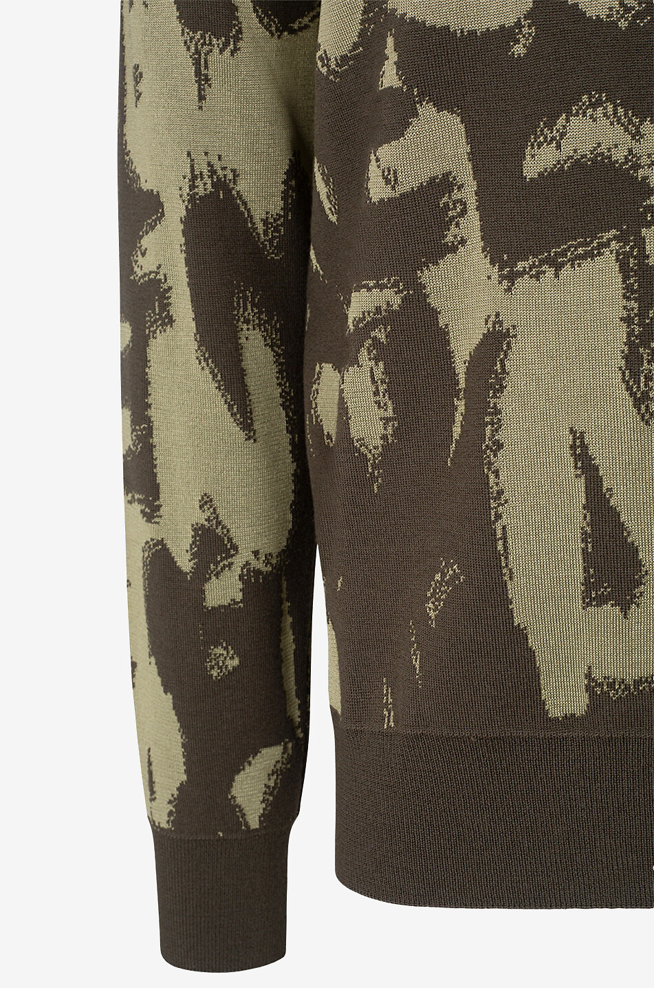 ALEXANDER McQUEEN Pull jacquard fin McQUEEN Graffiti Homme KAKI 3