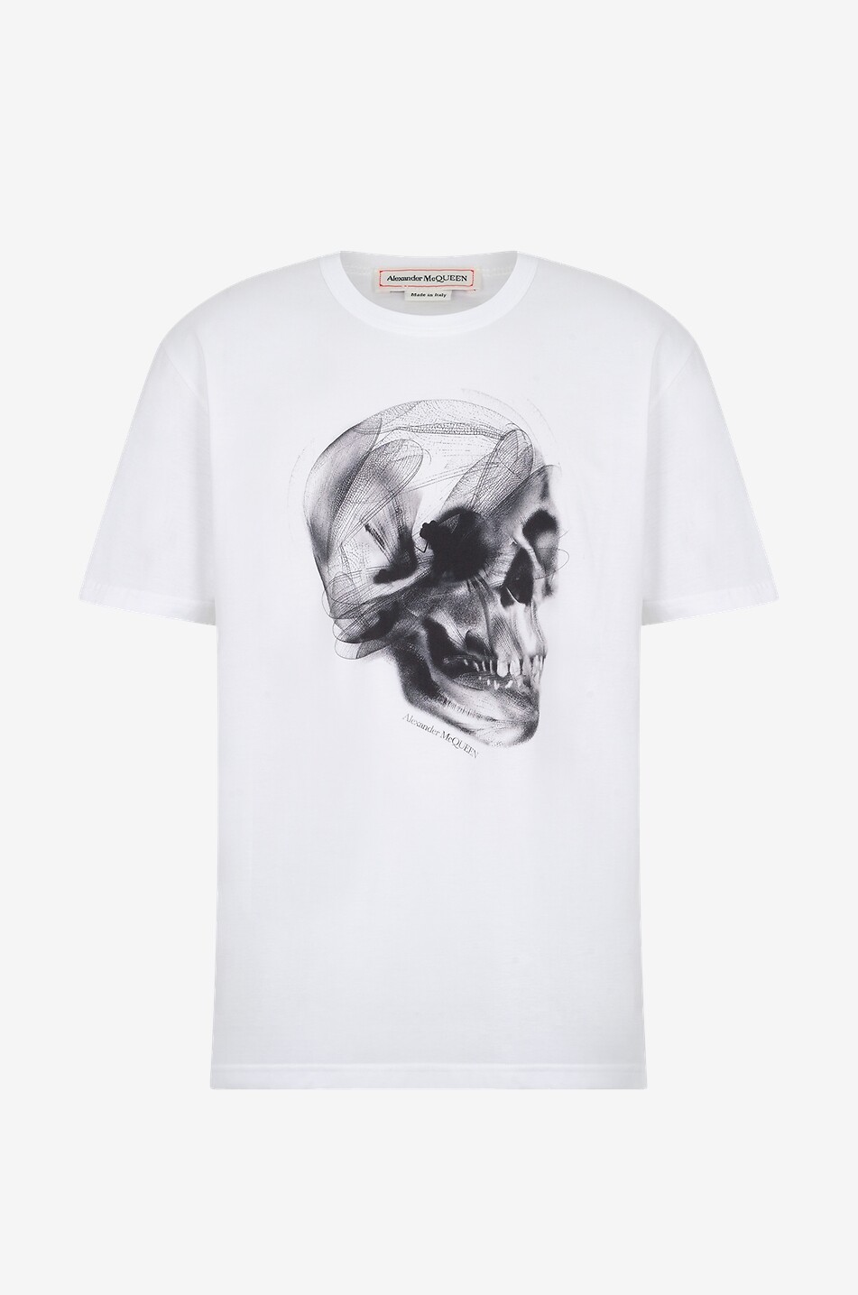 ALEXANDER McQUEEN Kurzarm-T-Shirt mit Print Dragonfly Skull Herren WEISS 1