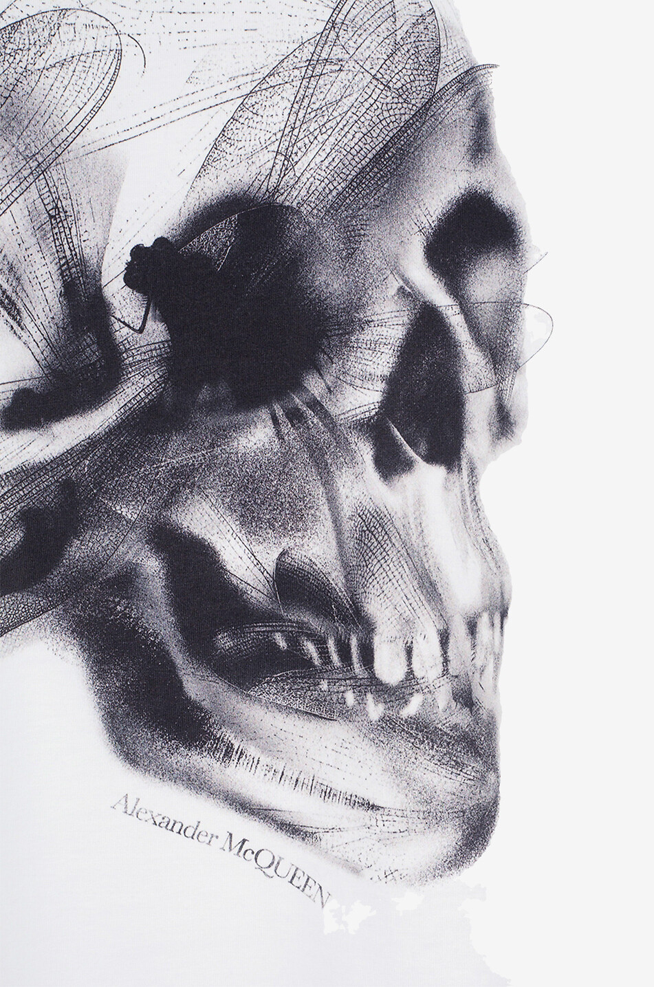 ALEXANDER McQUEEN Kurzarm-T-Shirt mit Print Dragonfly Skull Herren WEISS 3