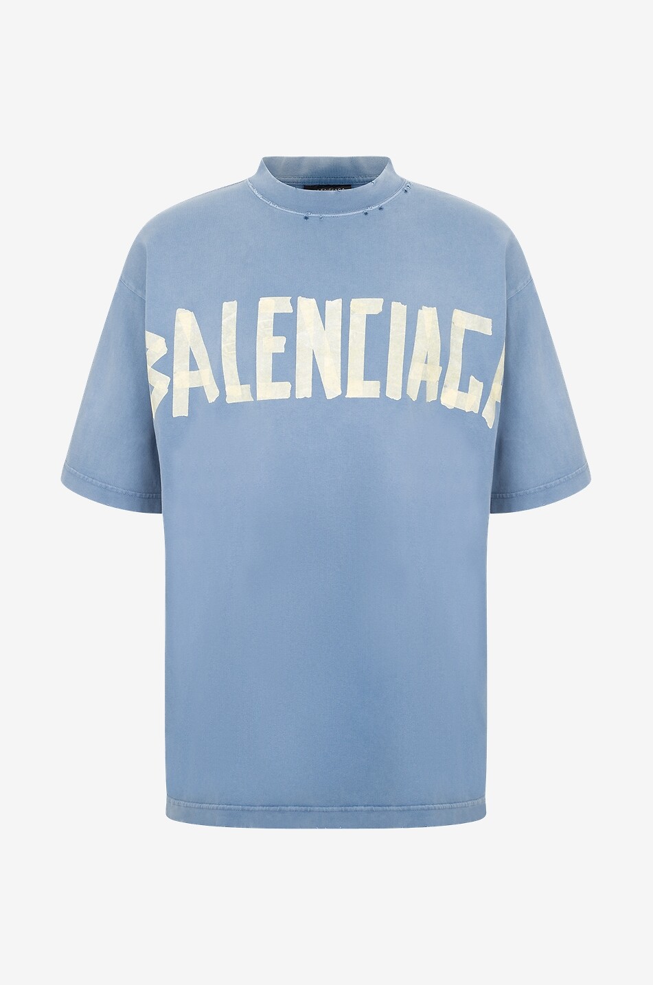 BALENCIAGA Tape Type Medium Fit oversized vintage jersey T-shirt Men LIGHT BLUE 1