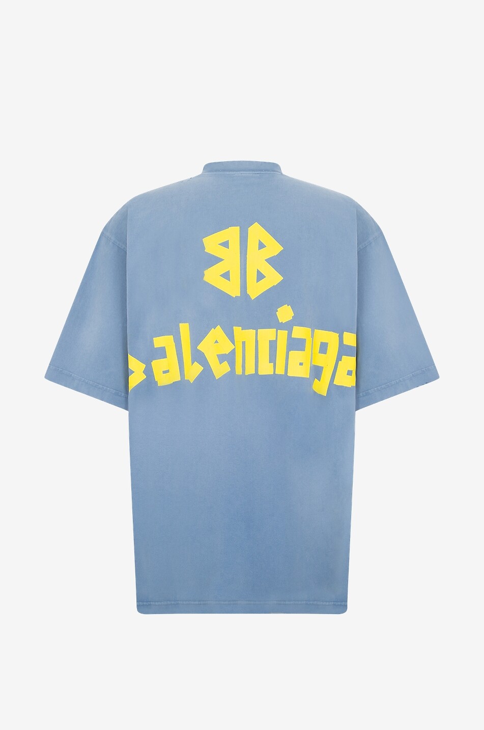 BALENCIAGA Tape Type Medium Fit oversized vintage jersey T-shirt Men LIGHT BLUE 2