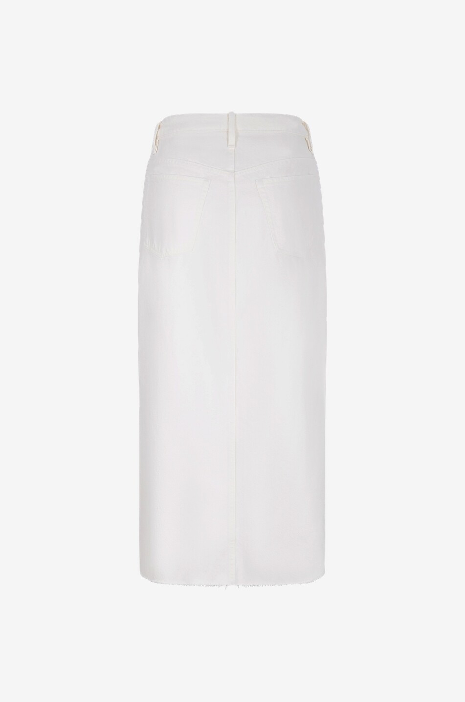 FRAME Jupe midi en coton The Midaxi Femme BLANC CASSE 2