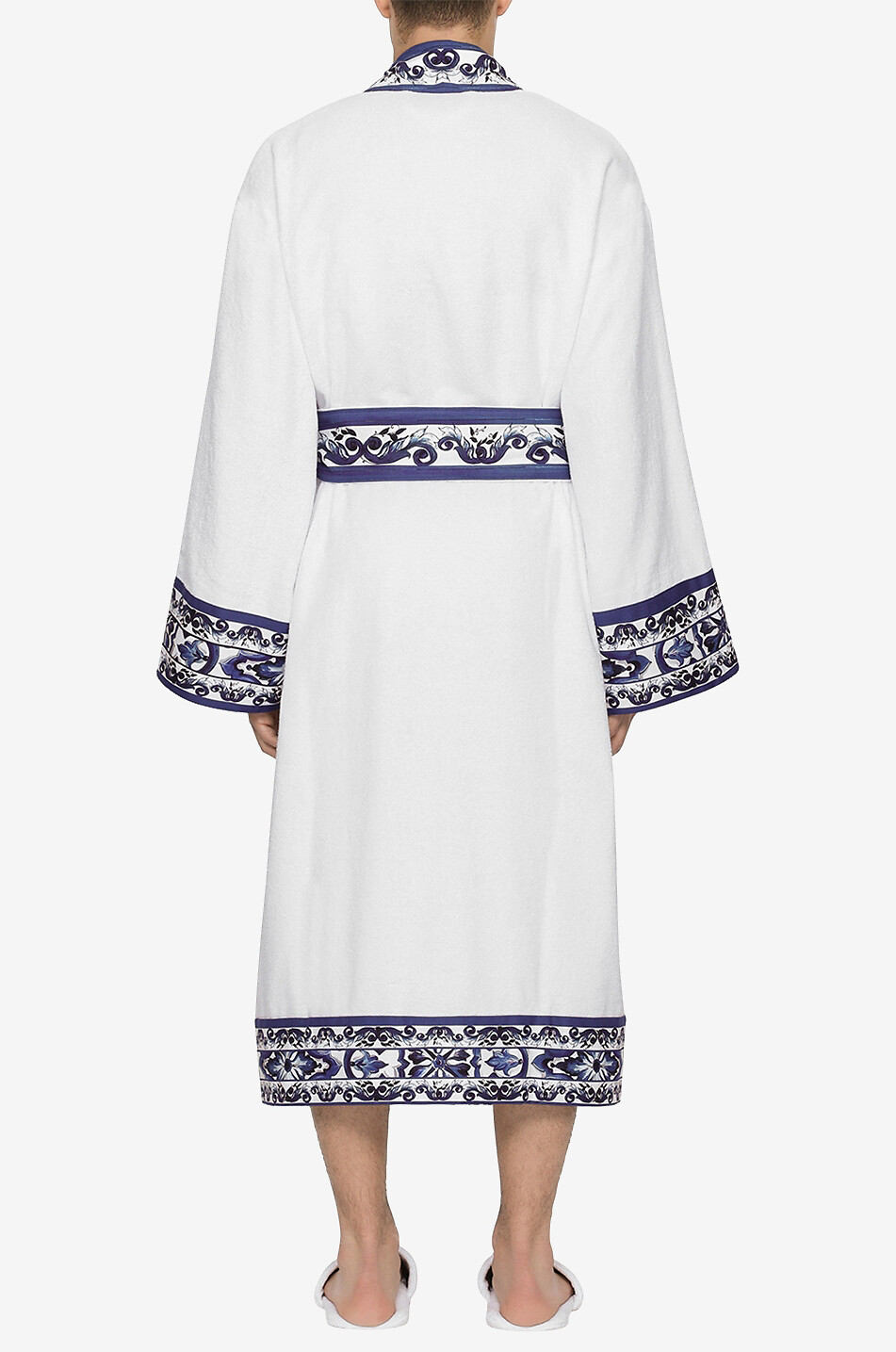 DOLCE & GABBANA Frottee-Bademantel Blu Mediterraneo Damen WEISS 10