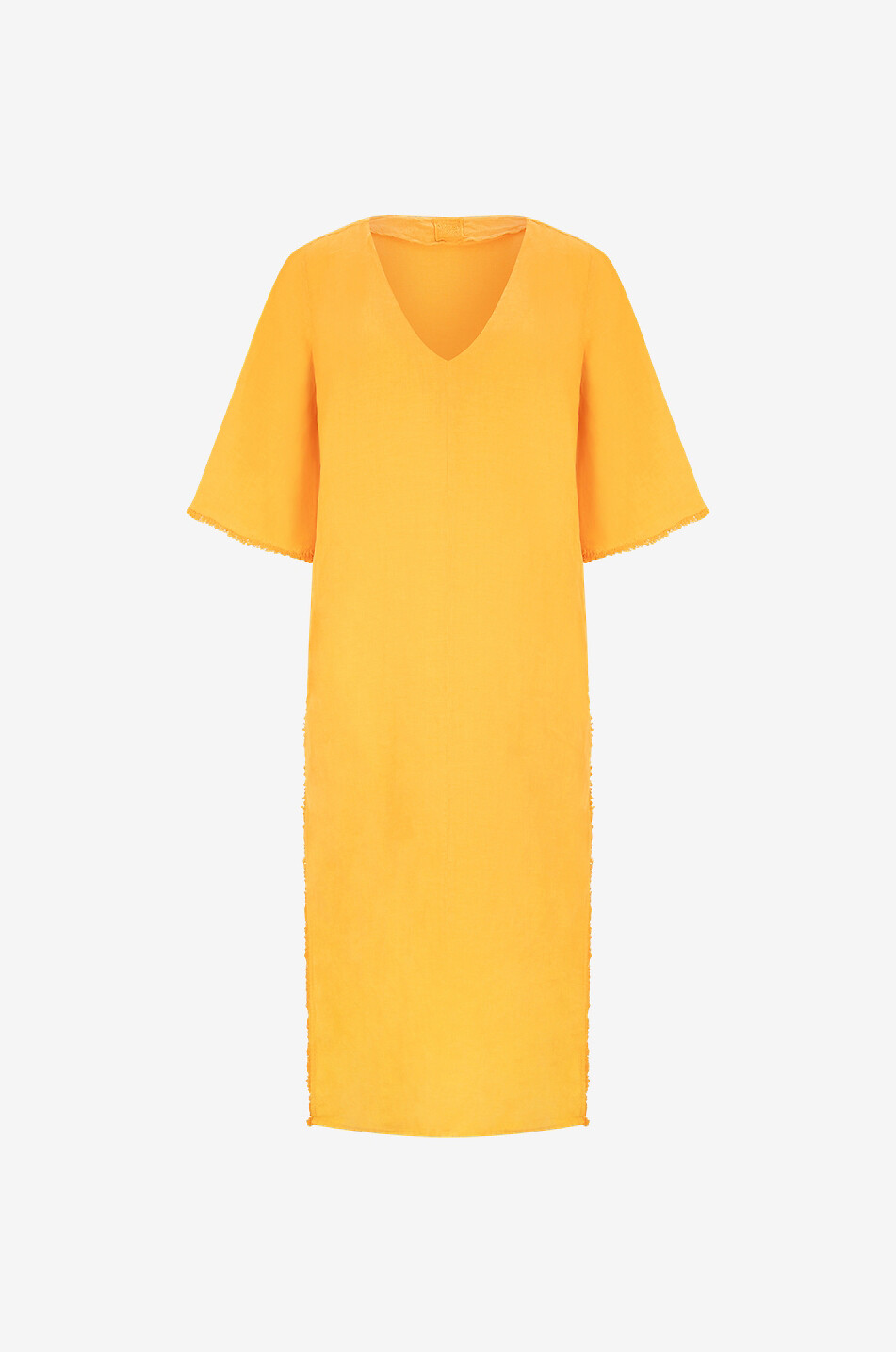 Linen midi straight fit dress