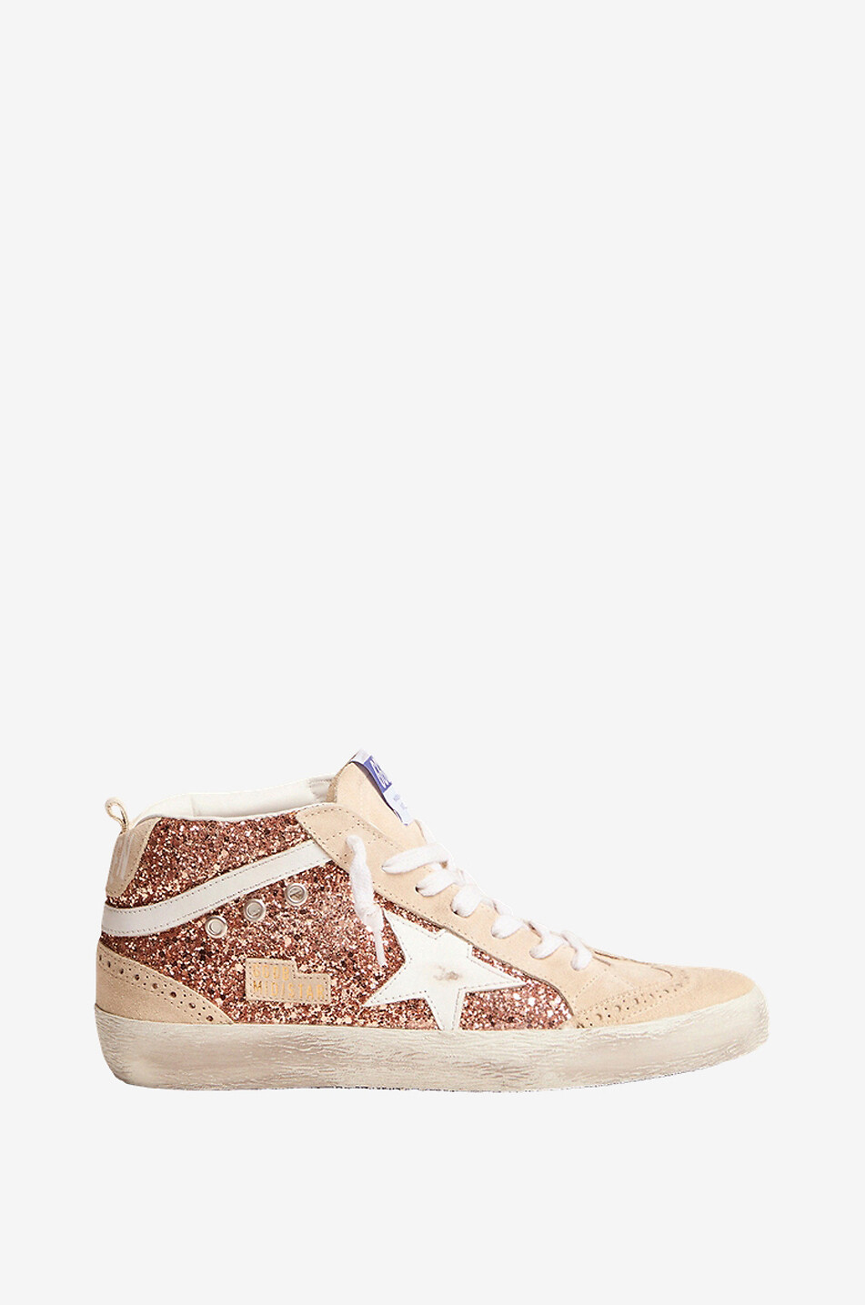 GOLDEN GOOSE Mid-Star high-top glitter sneakers Women LIGHT PINK 1