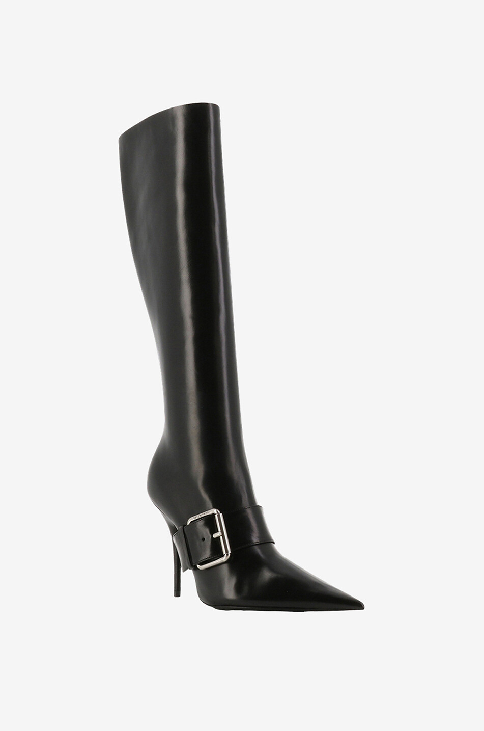 Knife Belt 110 heeled shiny nappa leather boots