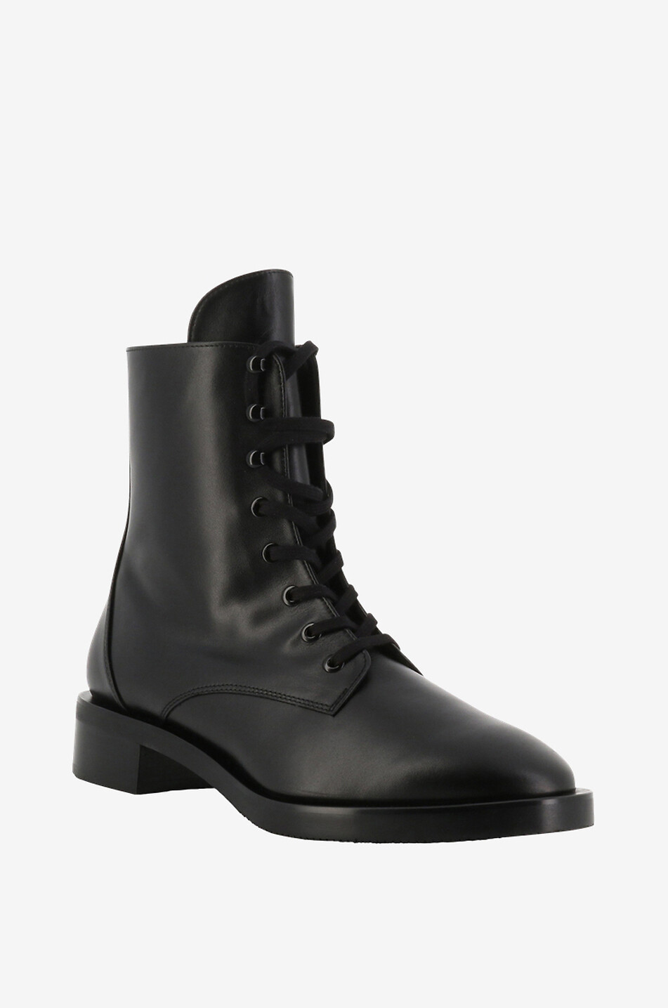 STUART WEITZMAN Sondra Sleek 25 smooth leather lace-up ankle boots Women BLACK 1