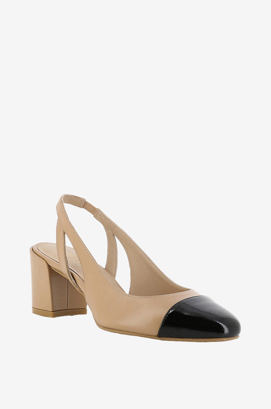 STUART WEITZMAN Slingback-Pumps aus Glatt- und Lackleder Sleek 50 Damen BEIGE 1