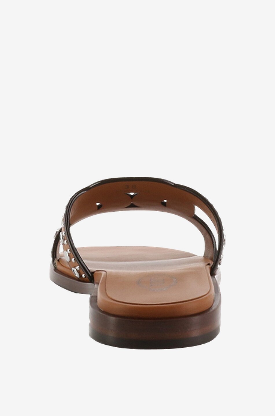 Mules plates en cuir à clous Kate
