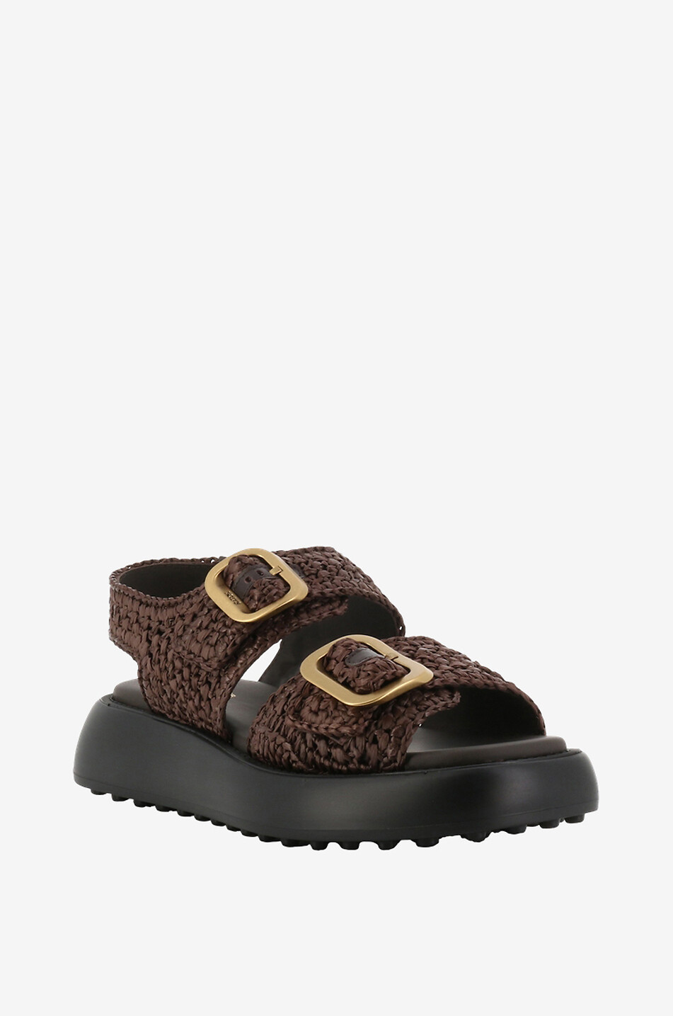 Sandales compensées en raphia