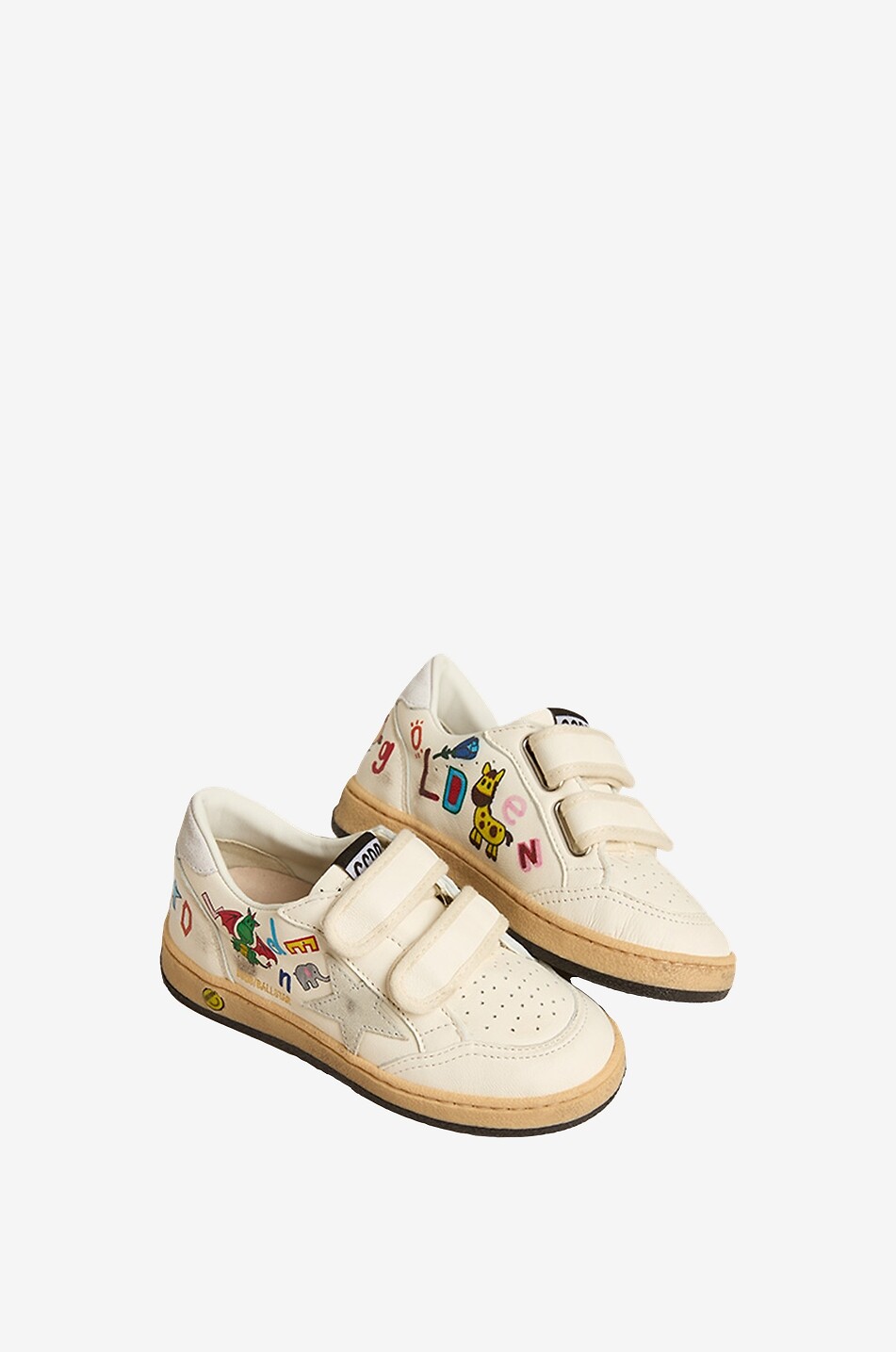 Baskets basses enfant en cuir nappa imprime Ball Star Strap GOLDEN GOOSE Bongenie