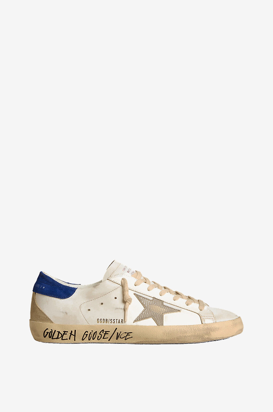 GOLDEN GOOSE Super-Star low-top sneakers with suede and lizard star Men WHITE 1