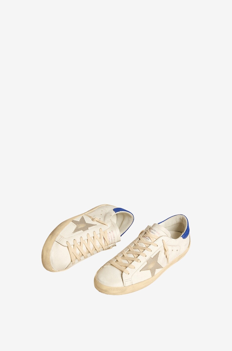 GOLDEN GOOSE Super-Star low-top sneakers with suede and lizard star Men WHITE 2